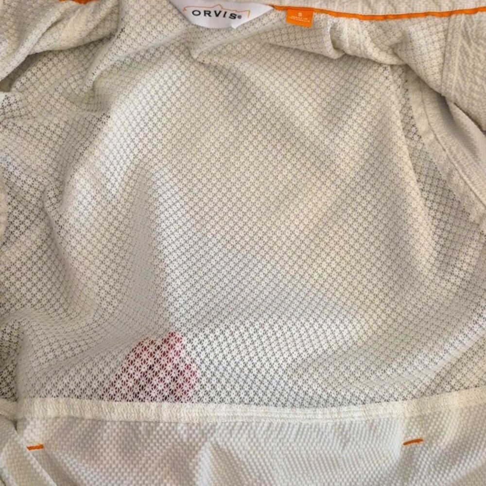 Orvis Vented Shirt S Button Down Short Sleeve Cream Color Fishing Performance - Picture 10 of 12